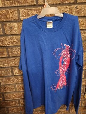 Gildan Royal Blue Crewneck Long Sleeve Size Med FIGHT LIKE A GIRL